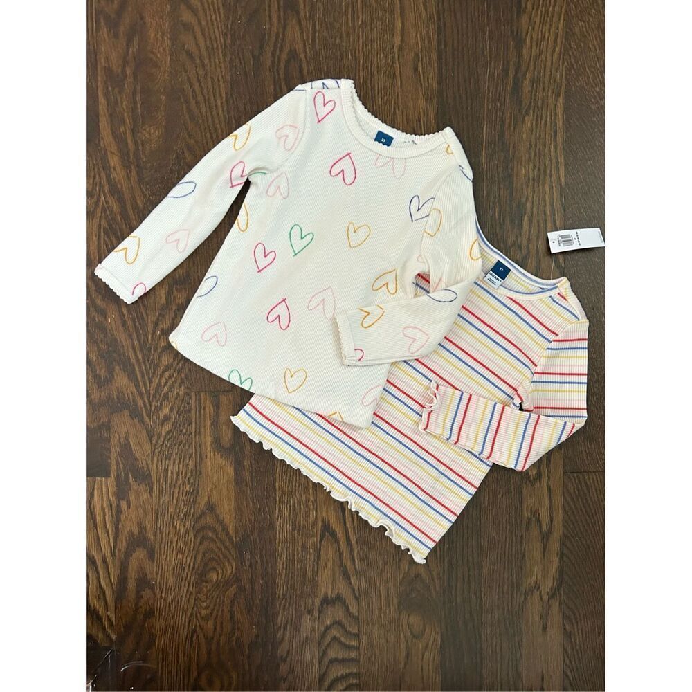 NEW OLD NAVY Toddler 2T Valentine Long Sleeve Knit Tops Lot Bundle
